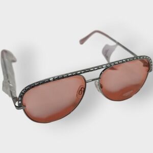 NEW PINK BEBE BBOP1033 SUNGLASSES‎ SILVER WOMENS PILOT 045 0-0-0 METAL PLASTIC